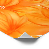 水色オレンジフローラ鮮やか植物 ポスター (角)