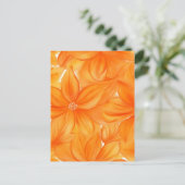 水色オレンジフローラ鮮やか植物 ポストカード (スタンド正面)