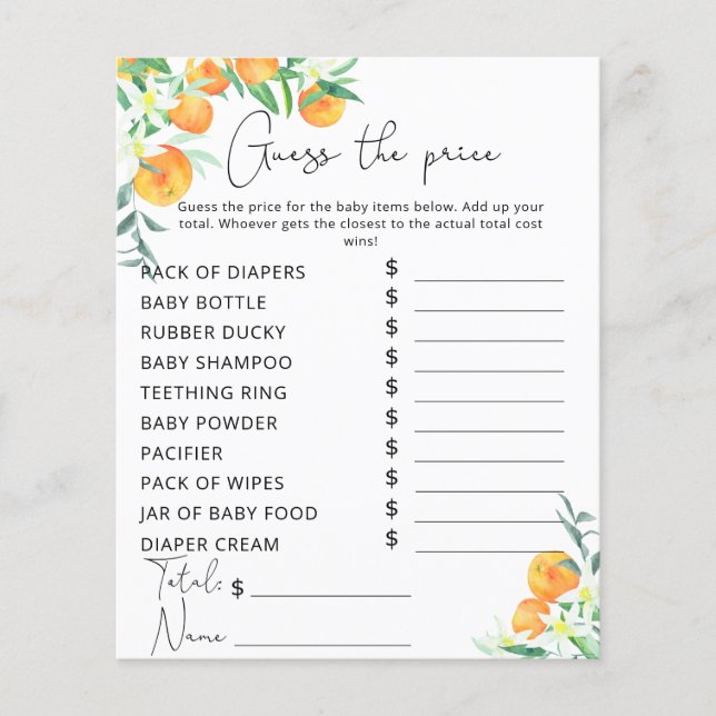 水色オレンジ価格推測ゲーム (正面)