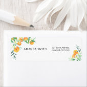 水色オレンジ差出人住所ラベル ラベル (インサイチュ)