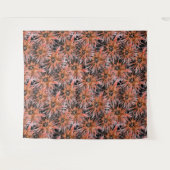 水色オレンジ色と茶色の花。 タペストリー (正面(横))