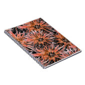 水色オレンジ色と茶色の花。 ノートブック (右側)