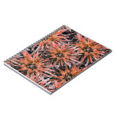 水色オレンジ色と茶色の花。 ノートブック (左側)