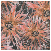 水色オレンジ色と茶色の花。 ファブリック (クローズアップ)