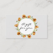 水色オレンジ色のチューリップリースギフトカード 名刺 (正面)