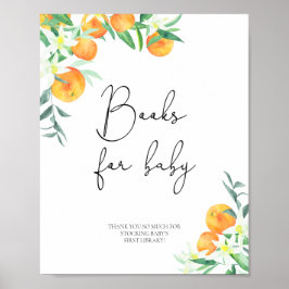 水色オレンジ、ベビーの本 ポスター