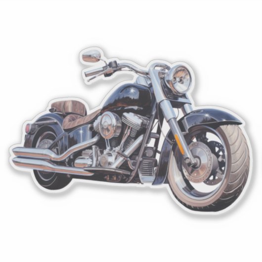 水色オートバイ シール (正面)