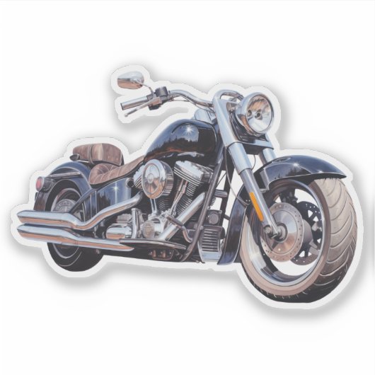 水色オートバイ シール (正面)