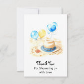 水色カウボーイスピリットベビーシャワー サンキューカード (正面)