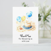 水色カウボーイスピリットベビーシャワー サンキューカード (スタンド正面)