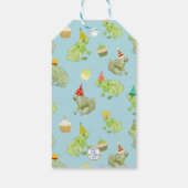 水色カエル池バースデーパーティーかわいい感謝 ギフトタグ (裏面)