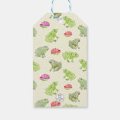 水色カエル池バースデーパーティーかわいい感謝 ギフトタグ (裏面)