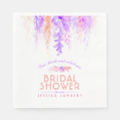 水色カスケーディングパープルオレンジブライダルシャワー スタンダードランチョンナプキン (正面)