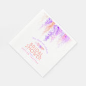 水色カスケーディングパープルオレンジブライダルシャワー スタンダードランチョンナプキン (角)