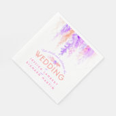 水色カスケーディングパープル結婚オレンジのナプキン スタンダードランチョンナプキン (角)