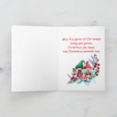 水色カスタム格言カード付き写真 カード (内部)