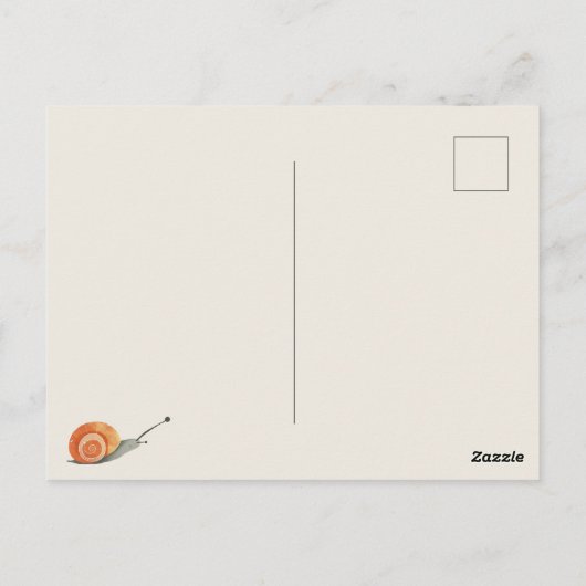 水色カタツムリ養成自然ハッピーアースデイ ポストカード (裏面)