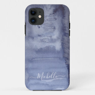 水色カッコいい抽象芸術ブルーインクケース – メイトiPhon iPhone 11 ケース