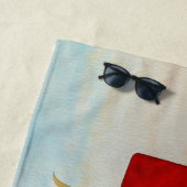 水色カップルのモノグラム海事信号フラグ ビーチタオル (インサイチュ)