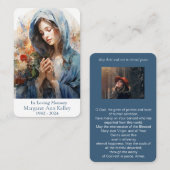 水色カトリック聖マリア祈りの言葉カード 名刺 (正面/裏面)