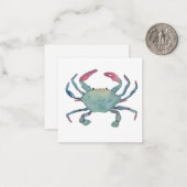 水色カニのネテカード ノートカード (正面/裏面インサイチュ)