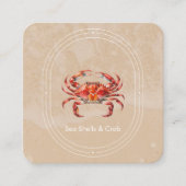 水色カニの名刺/沿岸ビーチスタイル スクエア名刺 (正面)