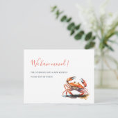 水色カニオレンジ新しいホームムービングアナウンスメント ポストカード (スタンド正面)