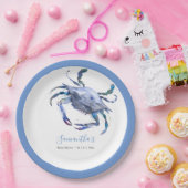 水色カニダスティブルービーチブライダルシャワー ペーパープレート (パーティー)