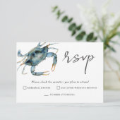 水色カニ魚介類RSVP for 2イベント 出欠カード (スタンド正面)