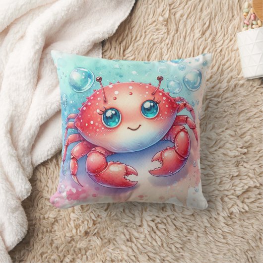 水色カニ クッション (ブランケット)