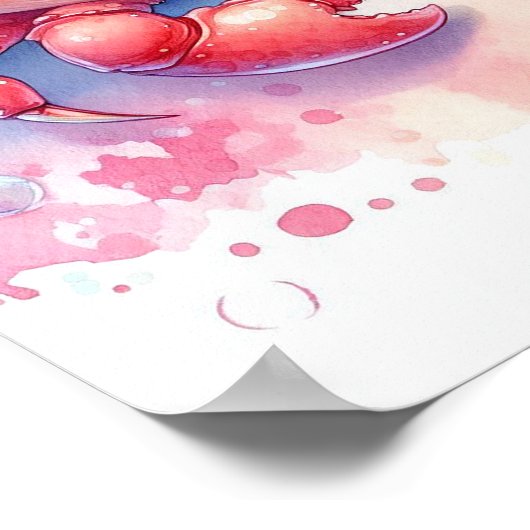 水色カニ ポスター (角)