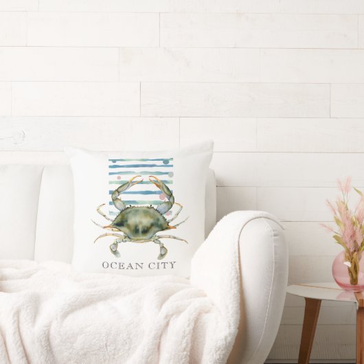 水色カニ、沿岸、ビーチ、海市 クッション (ソファ)