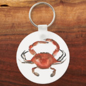 水色カニ – 赤 キーホルダー (正面)