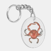 水色カニ – 赤 キーホルダー (正面左)