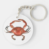 水色カニ – 赤 キーホルダー (裏面)