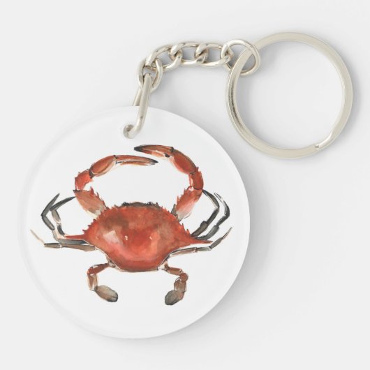 水色カニ – 赤 キーホルダー (裏面)