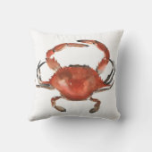 水色カニ – 赤 クッション (裏面)