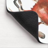 水色カニ – 赤 マウスパッド (コーナー)