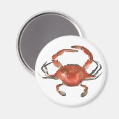 水色カニ – 赤 マグネット (正面/裏面)
