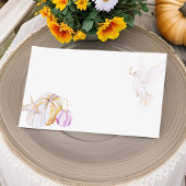 水色カボチャとホワイト鳩の感謝祭 プレイスカード