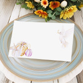 水色カボチャとホワイト鳩の感謝祭 プレイスカード