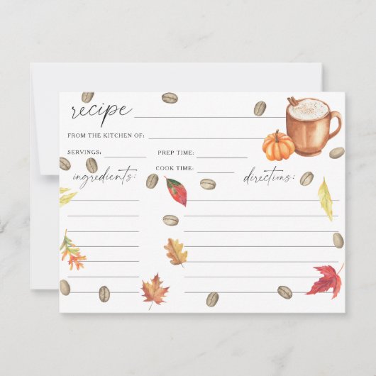 水色カボチャのコーヒーブライダルシャワーレシピ (正面)