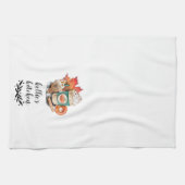 水色カボチャのスパイスコーヒー |ハッピー秋Y`all キッチンタオル (横)