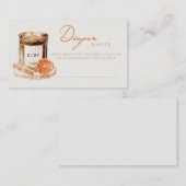 水色カボチャのスパイス赤ちゃんシャワーおむつラッフル エンクロージャーカード (正面/裏面)