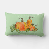 水色カボチャのハロウィンハーベストグルズ ランバークッション (裏面)