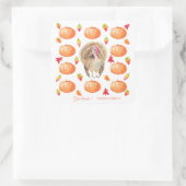 水色カボチャ七面鳥パターン感謝祭 スクエアシール (バッグ)