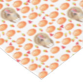 水色カボチャ七面鳥パターン感謝祭 テーブルクロス (アングル)