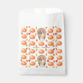 水色カボチャ七面鳥パターン感謝祭 フェイバーバッグ