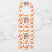 水色カボチャ七面鳥パターン感謝祭 ボトルネックタグ (裏面)