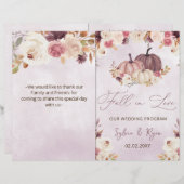 水色カボチャ二折結婚式 プログラム (正面/裏面)